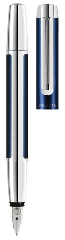 Ручка перьевая Pelikan Elegance Pura P40 синий/серебристый F перо сталь нержавеющая подар.кор.  (954958)