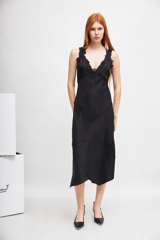 Dorothee Schumacher Платье из шелка в бельевом стиле с кружевом