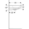 Раковина Geberit Smyle Square: B=55см, T=44см, Отверстие под смеситель=По центру, Перелив=На виду, Белый