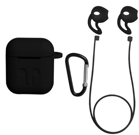 Защитный набор 4 в 1 для Apple Airpods (черный)