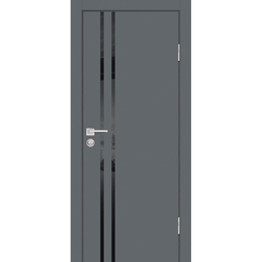 Купить Межкомнатная дверь экошпон Profilo Porte P-11 графит кромка ABS остеклённая