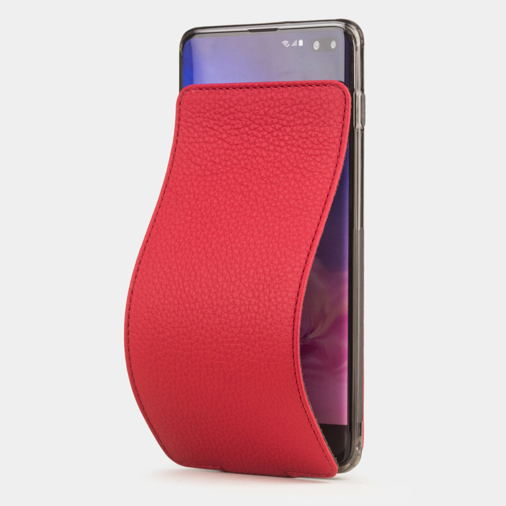 Чехол для Samsung Galaxy S10 из натуральной кожи теленка, красного цвета