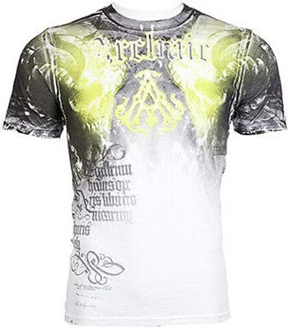 Archaic | Футболка мужская Nightwatcher White Lime Green AM348WLG от Affliction перед