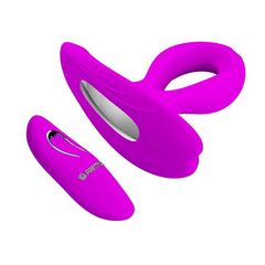 Лиловый вибромассажер Magic Finger с пультом ДУ - 