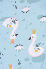 Полукомбинезон для новорожденных  КП 6239/сказочные лебеди на морозном шалфее