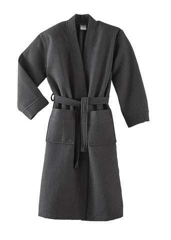 Халат вафельный Blanc des Vosges Waffle антрацит
