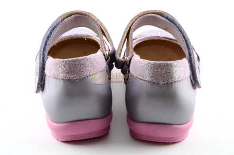 Туфли для девочек кожаные на липучке Тотто, цвет сиреневый, 10210B. Изображение 7 из 12.