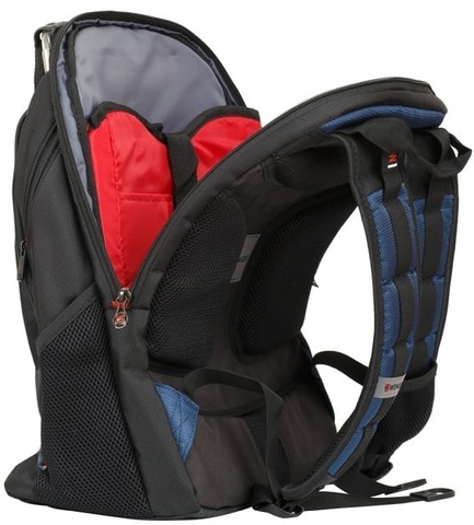 Картинка рюкзак городской Wenger Ibex 17 черный/синий - 6