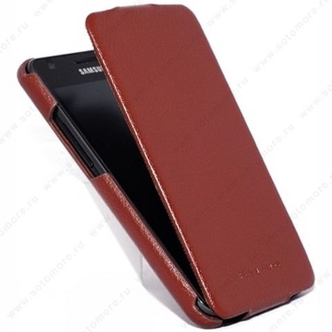 Чехол-флип HOCO для Samsung i9100 Galaxy S2 - HOCO Leather Case Brown