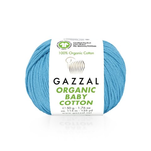 Пряжа Gazzal Organic Baby Cotton 424 бирюза