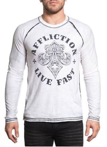 Affliction | Футболка лонгслив мужская Royale White A18815B перед