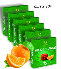 Шоколад молочный Milk & Orange O'Zera, 38% какао 🔸 6 штук по 90 г