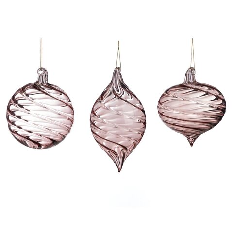 Набор закрученных шаров 3шт 10см Goodwill Swirl розовый