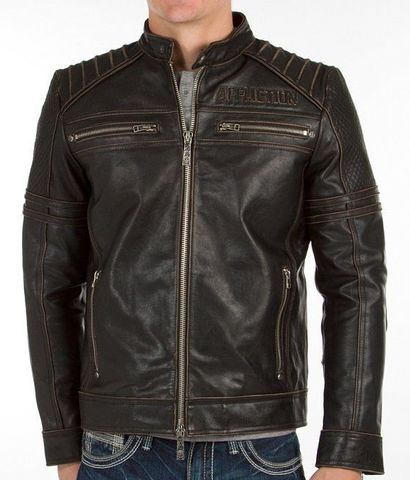 Affliction | Куртка мужская кожаная Day Watch Jacket 110OW135 перед