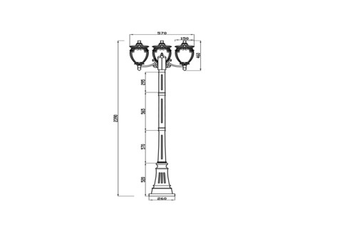 Садово-парковый светильник Outdoor O414FL-03BZ