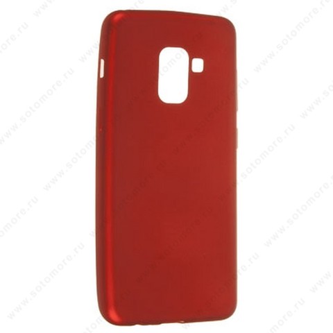 Накладка силиконовая Soft Touch ультра-тонкая для Samsung Galaxy A8 2018 красный