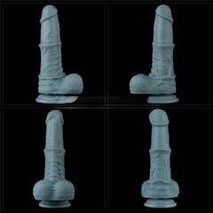 Реалистичный вибратор с функцией фрикции и пультом ДУ Lovetoy Nature cock (20*5,8 см) голубой