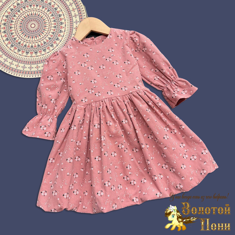 Платье вельвет девочке (3-7) 251030-F1088