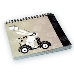 
          Блокнот 150х150мм, гребень, Апплика, мелованный картон, 40 л. клетка + 40 л. без линовки, "Зайка-путешественник "