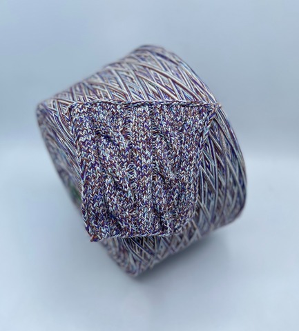 Авторская смотка (пр.Италия) 278м/100гр, Хлопок/Меринос/Полиамид/Вискоза/Металлизированное волокно(Люрекс), цвет-Лавандовый раф, арт.36499