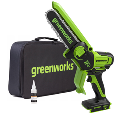 Цепная мини-пила Greenworks GD24CSMNX 24V (15 см) аккумуляторная, без АКБ и ЗУ