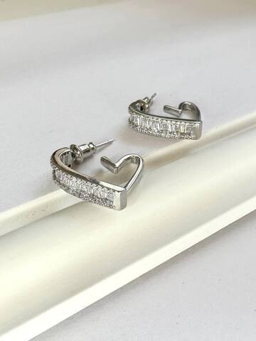 Серьги Эсми, серебряный цвет