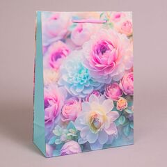 Пакет подарочный M вертикальный, Цветы, МИКС, 22*31*10 см (Д*В*Ш), 1 шт.