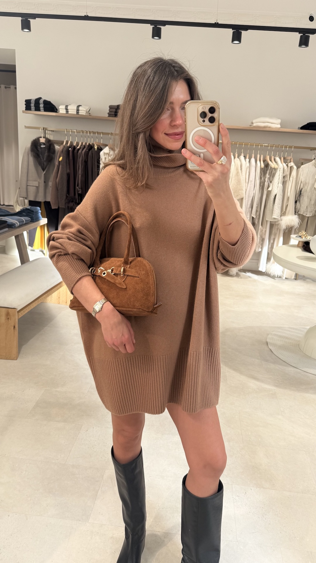 Свитер в стиле туники из 100% шерсти PREMIUM QUALITY