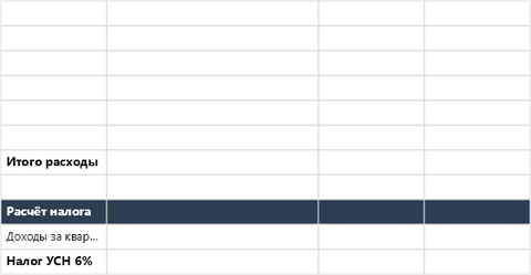 Учёт доходов и расходов ИП в Excel — p1_tax