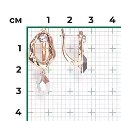 02-5045-00-201-1111 - Серьги из золота ассиметричные с топазом