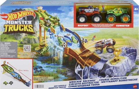 Hot Wheels Monster Trucks Wreckin' Raceway Trackset