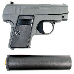 Cтрайкбольный пистолет Galaxy G.9A Colt 25 mini металлический, пружинный