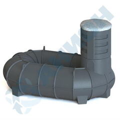 Резервуар О-образный 2000 л для подземного хранения дизельного топлива, с увеличенной высотой горловины Анион 2000 л. горизонтальный (2650x1760x1820см;черный) - арт.559480