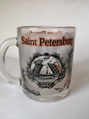Кружка 300 мл стекло с видами Петербурга.