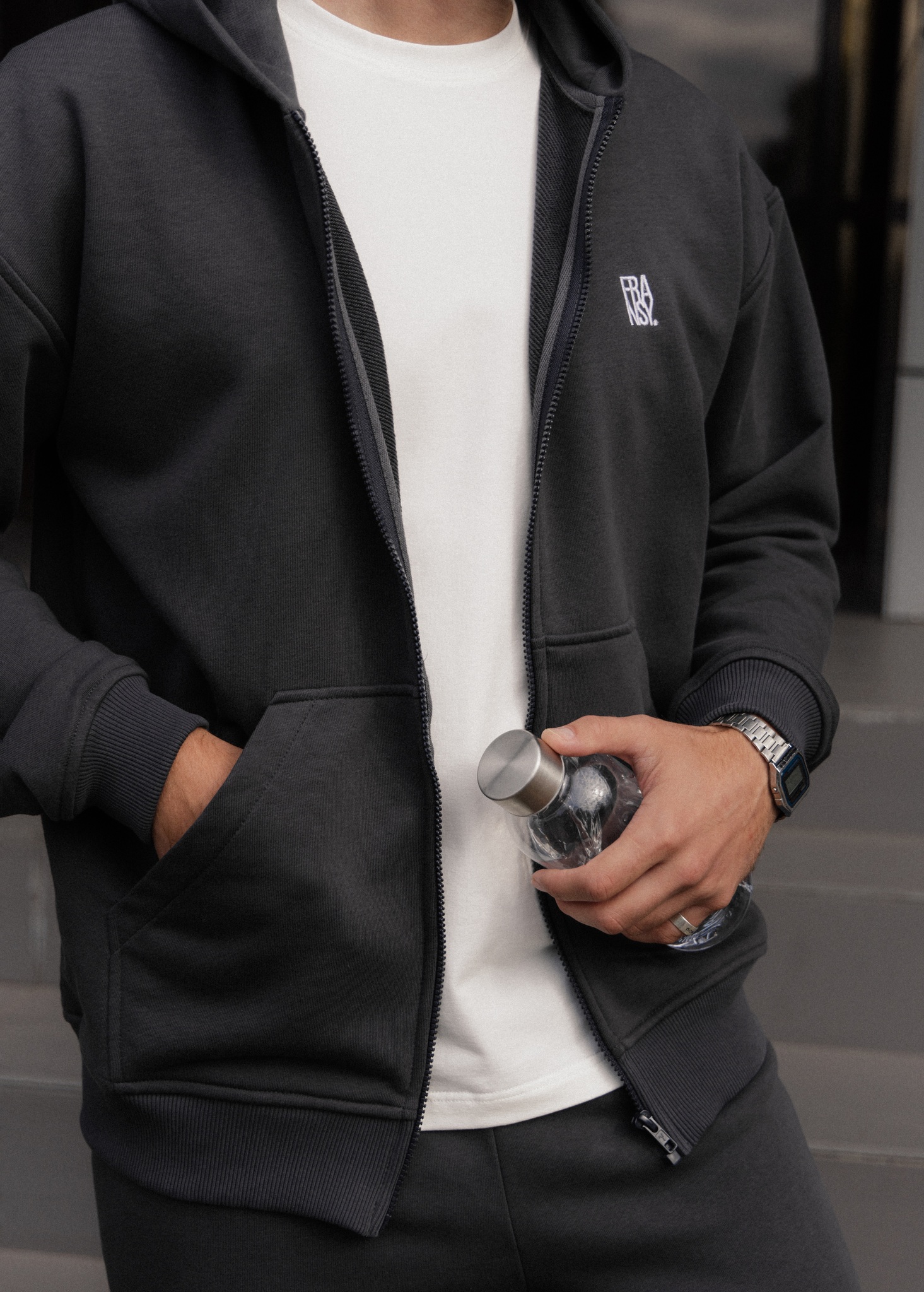 Худи ZIP MAN, графит new
