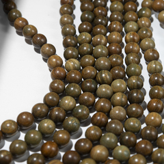 Сандал зеленый, бусины в форме шара, 10,2мм