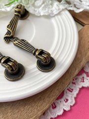 Ручка для шкатулки, бронзовая свисающая, металлическая, 6,2*2 см, набор 4 шт.