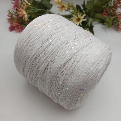Cotton Stellar - 027 Белый Пайетка голографическая 2мм