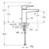 Vitra A4273136EXP Смеситель Root Square для раковины, матовый черный