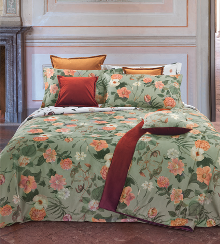 Постельное белье 2 спальное евро Mirabello Erbario V37 verde