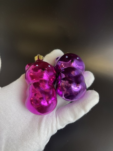 Ёлочнные игрушки 2 штуки мишки, стекло, винтаж СССР 1960-1990 гг