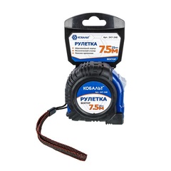 Рулетка КОБАЛЬТ Вектор  7,5м x 25мм обрезиненный корпус (мех.стопор, белое матов. покрытие (247-248)