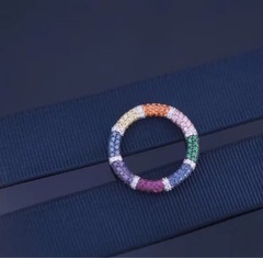 A15745- Кольцо из серебра в обсыпке из цветных цирконов в стиле  APM MONACO