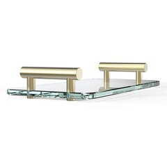 Decor Walther Bar Tab 0857082 Поднос с ручками, стеклянный, цвет: матовое золото / прозрачное стекло фото
