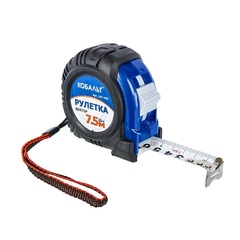 Рулетка КОБАЛЬТ Вектор  7,5м x 25мм обрезиненный корпус (мех.стопор, белое матов. покрытие (247-248)
