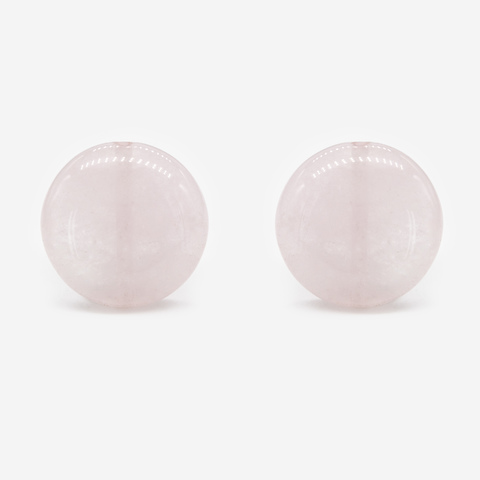 Пара каменных монеток, нежно-розовый, кварц 15мм