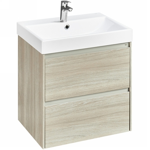 Roca A857613512 Roca   A857613512 Ona Тумба под умывальник подвесная, 2 ящика, 585x450x565 мм, светлый дуб