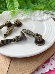 Ручка для шкатулки, бронзовая свисающая, металлическая, 6,2*2 см, набор 4 шт.