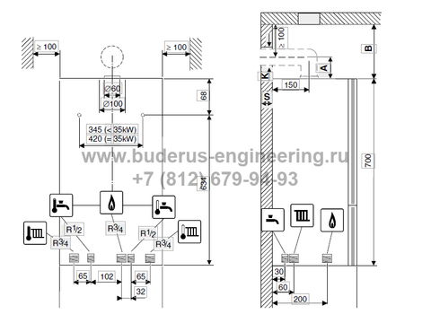 Схема котла Buderus Logamax U072