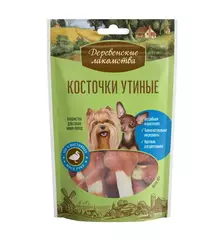 Деревенские лакомства для собак мелких пород, косточки утиные, 55 г
